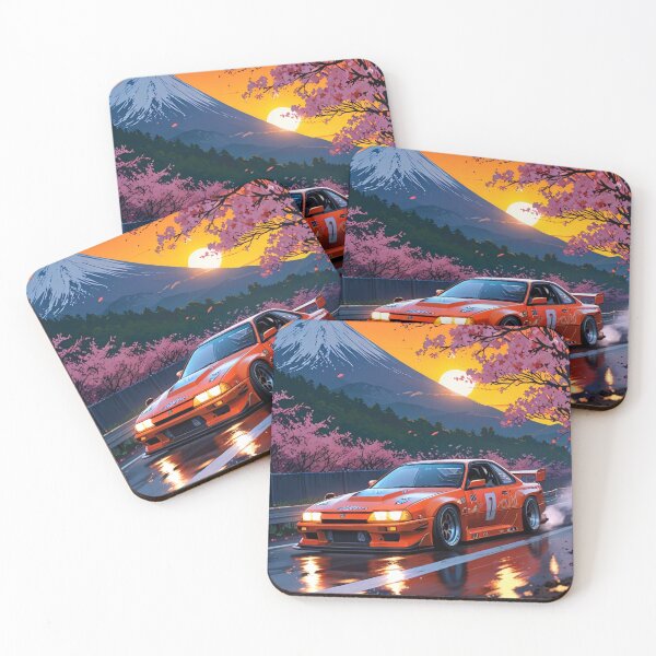 Item preview, JDM, Car, race, Japan, 90s, red, Drift, Cherry Blossoms, Mt Fuji, Amazing, sunrise designed and sold by tshirtart2024.