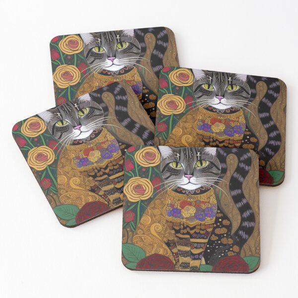 Item preview, Abstract Floral Cat Art designed and sold by TheDarkWardrobe.