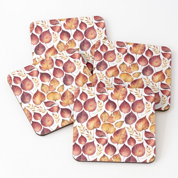 Item preview, Burgundy & Gold Leaf Pattern designed and sold by gjsart.