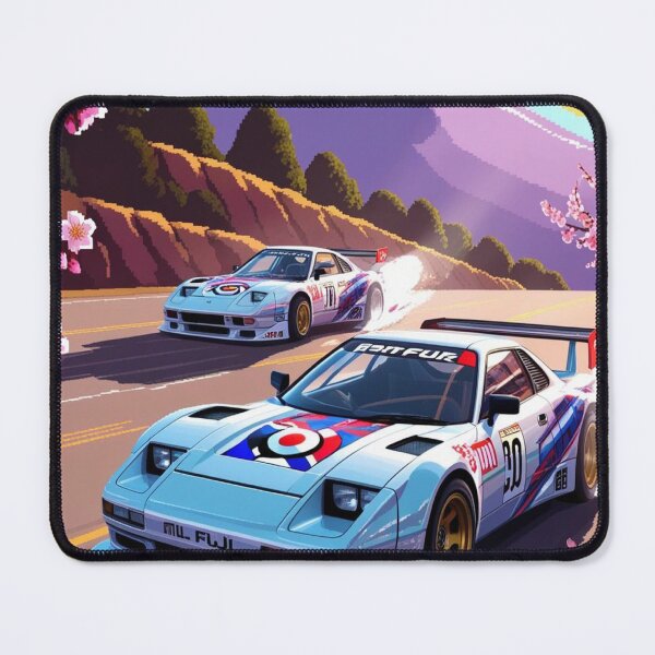 Item preview, JDM, Car, race, Japan, 80s pixel quality video game, Drift, Cherry Blossoms, Mt Fuji, Amazing, sunrise, pixelated designed and sold by tshirtart2024.