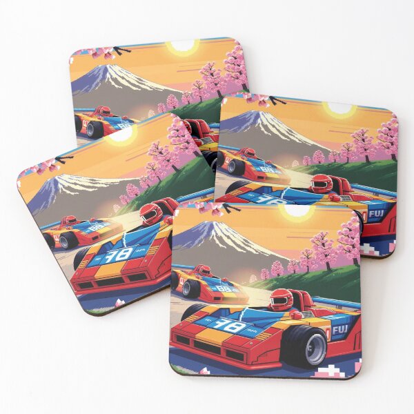 Item preview, JDM, Car, race, Japan, 80s pixel quality video game, Drift, Cherry Blossoms, Mt Fuji, Amazing, sunrise, pixelated designed and sold by tshirtart2024.