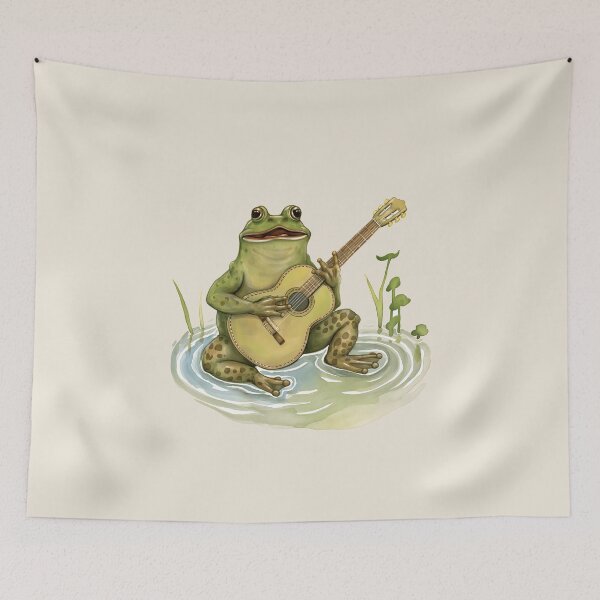 Item preview, Frog playing guitar designed and sold by xiao xuans.