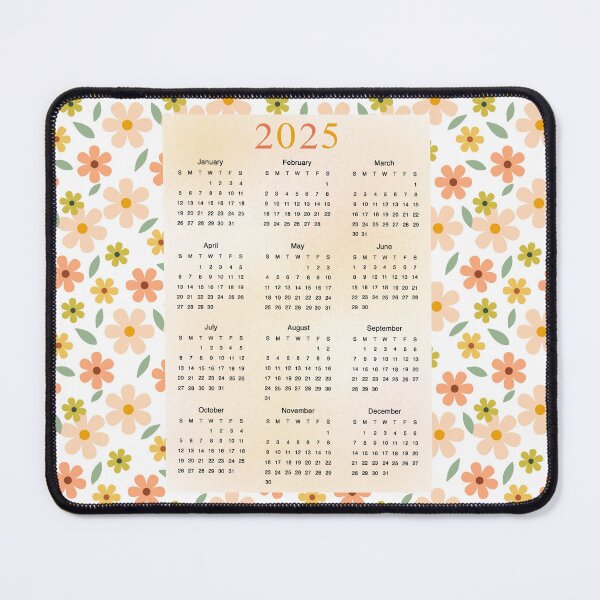 Item preview, 2025 Yearly Calendar Floral Diasy Flower Pattern designed and sold by darkskydelights.
