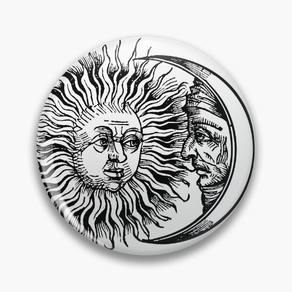 Item preview, Celestial Faces of Sun and Moon designed and sold by LineArtForYou.