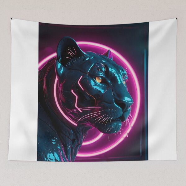 Item preview, Black Pink Neon Roar Panther Lights designed and sold by ART ATTACK ZONE.