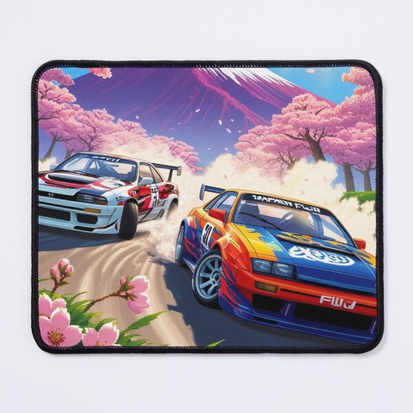 Item preview, JDM, Car, race, Japan, 80s pixel quality video game, Drift, Cherry Blossoms, Mt Fuji, Amazing, sunrise, pixelated designed and sold by tshirtart2024.