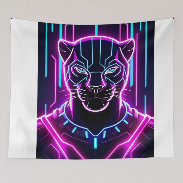 Item preview, Art Print design Neon Roar Panther Lights designed and sold by ART ATTACK ZONE.