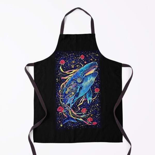 Item preview, Blue Whale in space in the stars with roses - fantasy designed and sold by Earth Nature Creations.