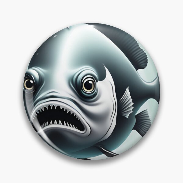 Item preview, Black and white scary fish design designed and sold by Purr95.