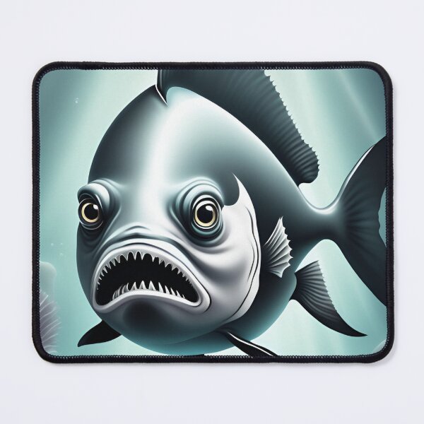 Item preview, Black and white scary fish design designed and sold by Purr95.