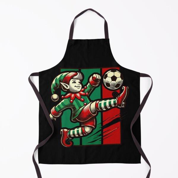 Item preview, Festive Elf Soccer Kick Vintage Holiday Fun designed and sold by LuminOrb.