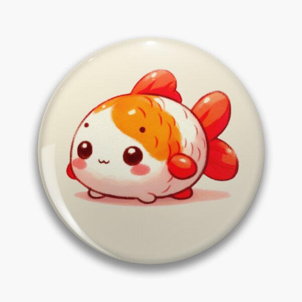 Item preview, Baby orange Ranchu goldfish designed and sold by DaintyDooodles.
