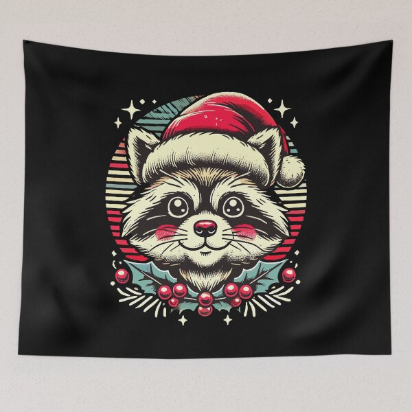 Item preview, Festive Raccoon Weihnachten Cheer designed and sold by LuminOrb.