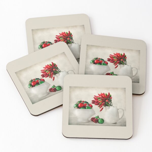 Item preview, Christmas still life in green and red designed and sold by Barbara  Corvino.