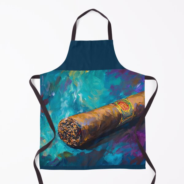 Item preview, Cigar Aficionado Smoke Elegance - Detailed Cigar with Vibrant Abstract Backdrop Digital AI Generated Art designed and sold by OlfactoART Studio.