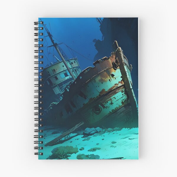 Item preview, iron boat sunk at the bottom of the sea designed and sold by AA-designstore.