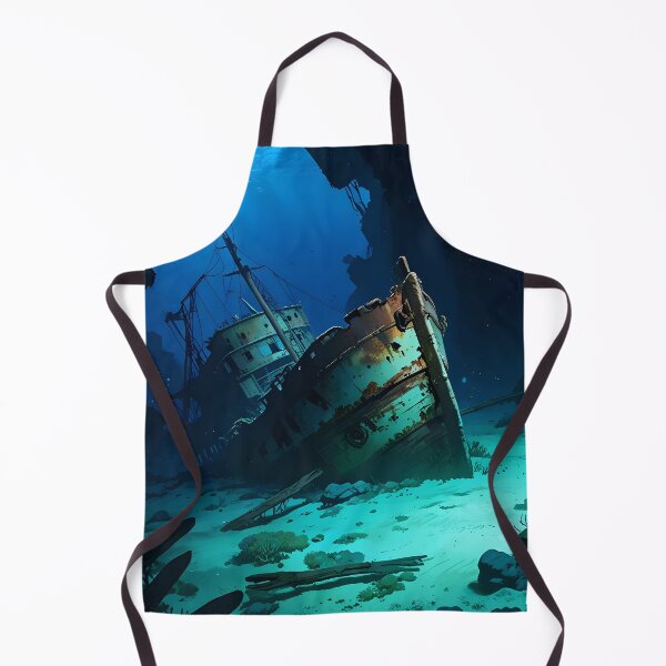 Item preview, iron boat sunk at the bottom of the sea designed and sold by AA-designstore.