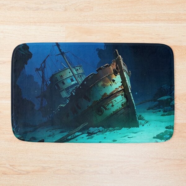Item preview, iron boat sunk at the bottom of the sea designed and sold by AA-designstore.