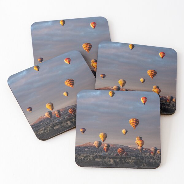 Item preview, Hot Air Balloon Sunrise over the Mountains designed and sold by nat-takes-pics.