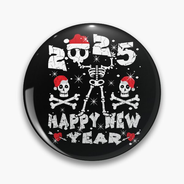 Item preview, Happy New Year 2025 Funny Skeleton Santa Hat  designed and sold by darkskydelights.