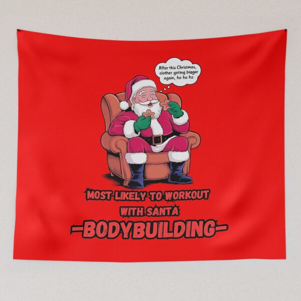Item preview, Most Likely To Workout With Santa Santa bodybuilding designed and sold by Piotr Rosiak.