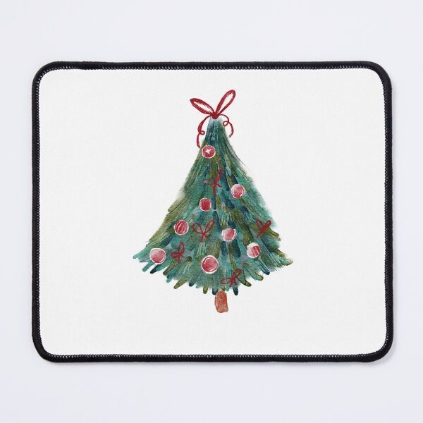 Item preview, Watercolor Festive Christmas Tree with Red Coquette Bows designed and sold by aneladesigns.