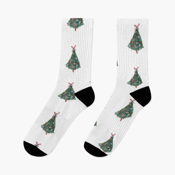 Item preview, Watercolor Festive Christmas Tree with Red Coquette Bows designed and sold by aneladesigns.