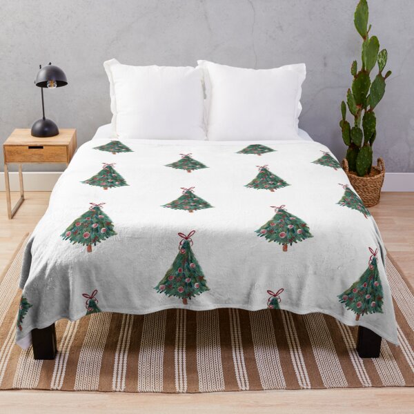 Item preview, Watercolor Festive Christmas Tree with Red Coquette Bows designed and sold by aneladesigns.