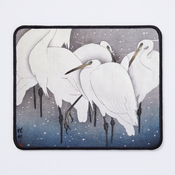 Item preview, Group of Egrets in snow | Ohara Koson designed and sold by LaMadeleine.