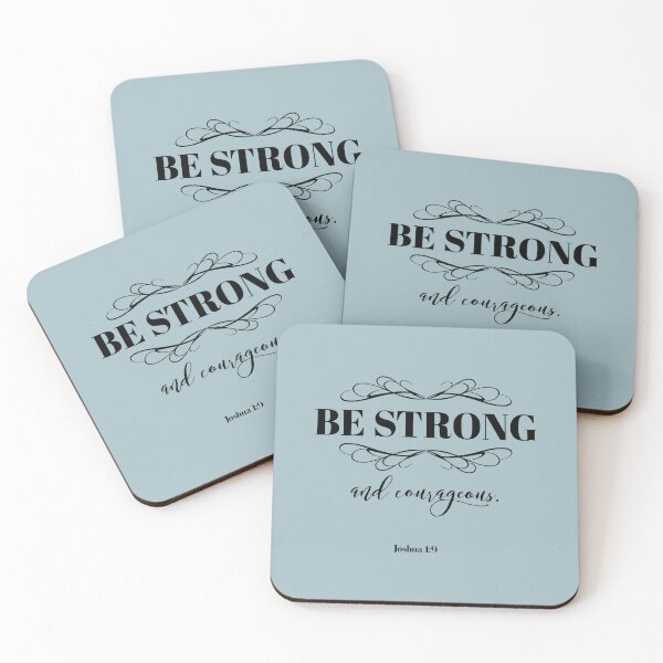 Item preview, Be Strong and Courageous, Joshua 1:9 Christian Bible Verse Typography designed and sold by Our Bible Journey.