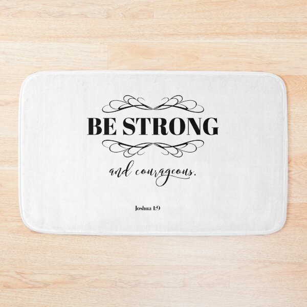 Item preview, Be Strong and Courageous, Joshua 1:9 Christian Bible Verse Typography designed and sold by Our Bible Journey.