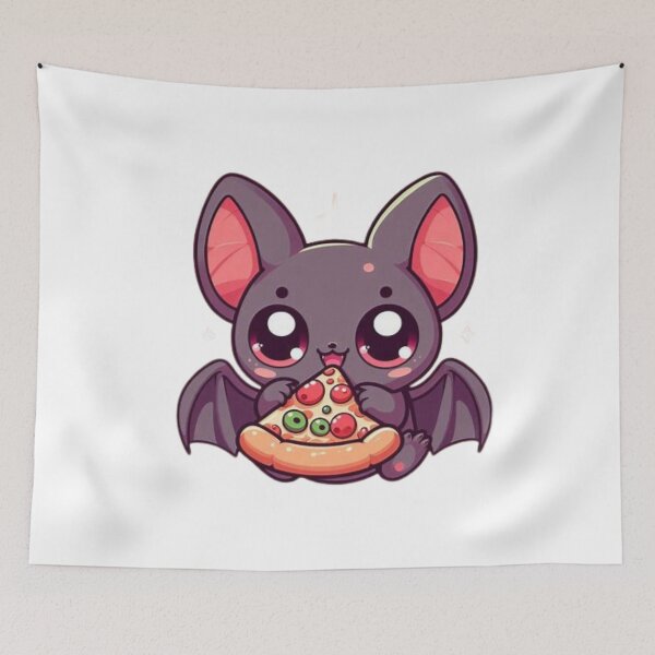 Item preview, bat eating pizza designed and sold by Eternalski.