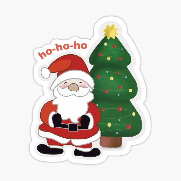 Santa Claus and Christmas Tree Sticker