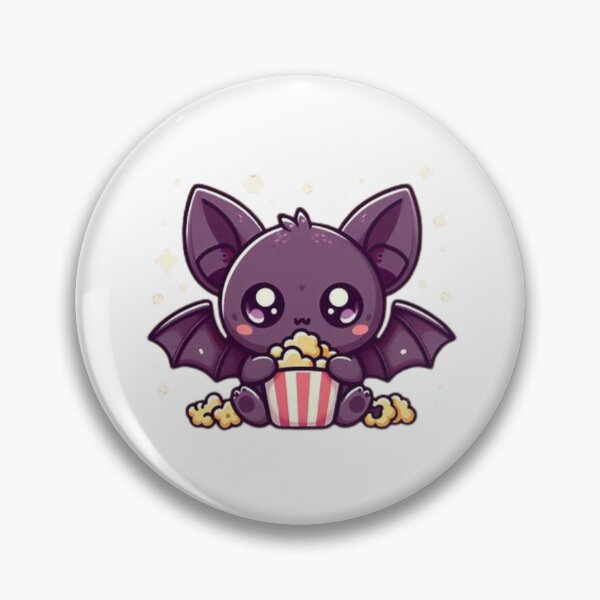 Item preview, bat eating popcorn designed and sold by Eternalski.