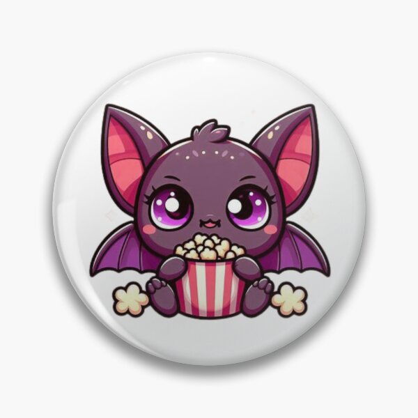 Item preview, bat eating popcorn designed and sold by Eternalski.