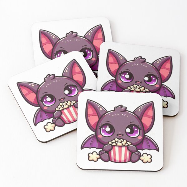 Item preview, bat eating popcorn designed and sold by Eternalski.