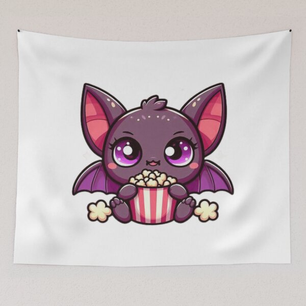 Item preview, bat eating popcorn designed and sold by Eternalski.