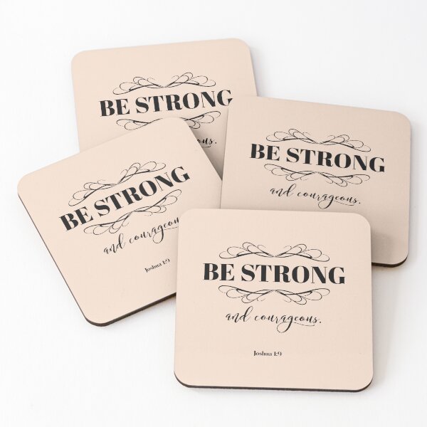 Item preview, Be Strong and Courageous, Joshua 1:9 Christian Bible Verse Typography designed and sold by Our Bible Journey.