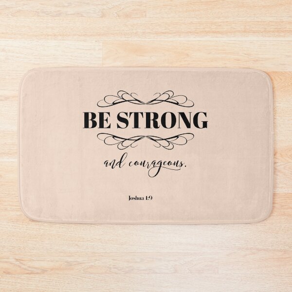 Item preview, Be Strong and Courageous, Joshua 1:9 Christian Bible Verse Typography designed and sold by Our Bible Journey.