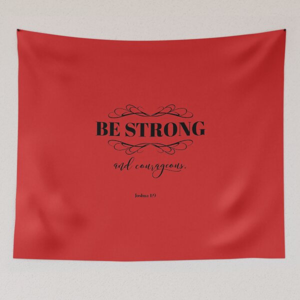 Item preview, Be Strong and Courageous, Joshua 1:9 Christian Bible Verse Typography designed and sold by Our Bible Journey.