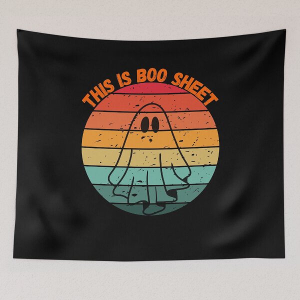 Item preview, This Is Boo Sheet Retro Ghost Halloween designed and sold by JRsmail.