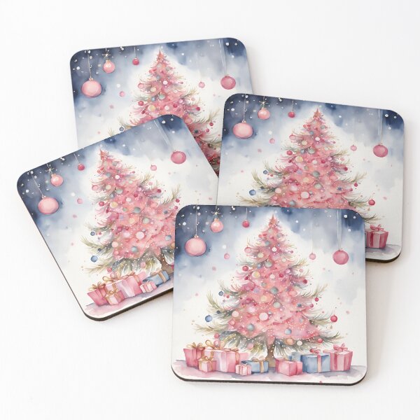 Item preview,   Pink Trees , Christmas Tree Farm, Christmas Tree Path, Cute Winter Christams Happy Holidays designed and sold by KolorellaS.
