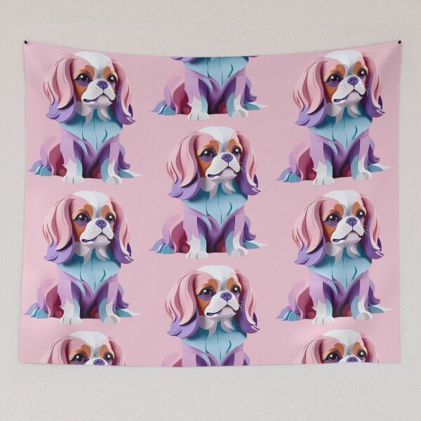 Item preview,  Cavalier King Charles in Pastel Colors Paper Cutting Art designed and sold by puppypastel.