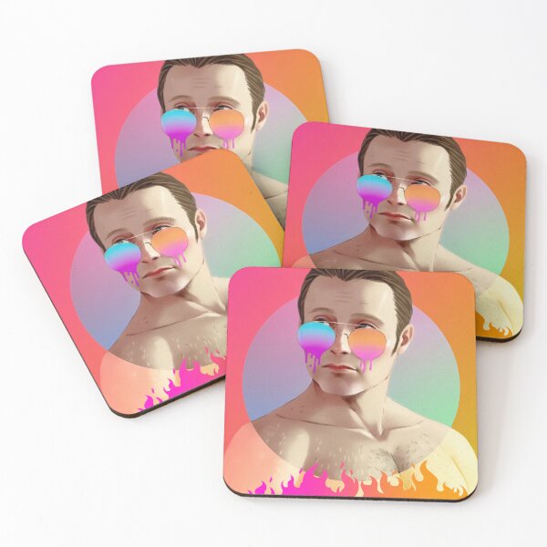 Item preview, Neon Heat Hairy Chest Hannibal Wearing Melting Sunglasses designed and sold by orionlodubyal.