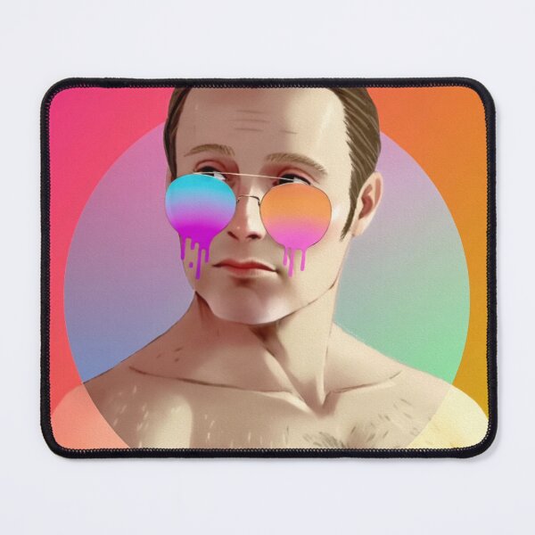 Item preview, Neon Heat Hairy Chest Hannibal Wearing Melting Sunglasses designed and sold by orionlodubyal.