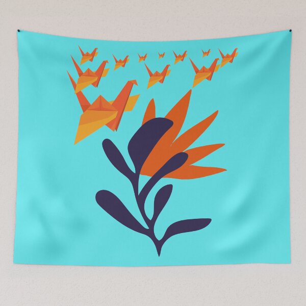 Item preview, Blue and Orange Paper Migratory Birds designed and sold by Ciervo Primavera.