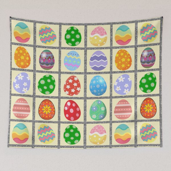 Item preview, Easter Egg-stravagant Elegance: A vibrant pattern showcasing 12 unique Easter eggs, each with intricate designs and bright colors. designed and sold by Grang Art Artistic Designs.