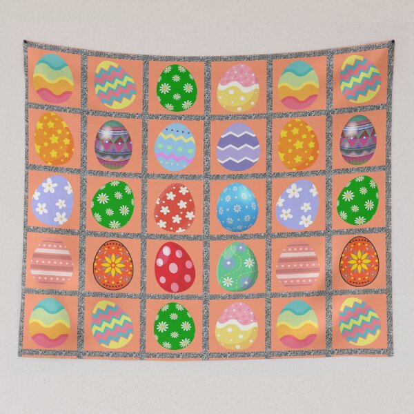 Item preview, Easter Egg-citing: A vibrant pattern showcasing 12 unique Easter eggs, each with intricate designs and bright colors. designed and sold by Grang Art Artistic Designs.