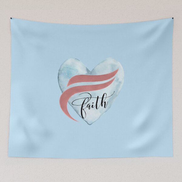 Item preview, Stylized Typography "Faith" on watercolor background designed and sold by Our Bible Journey.