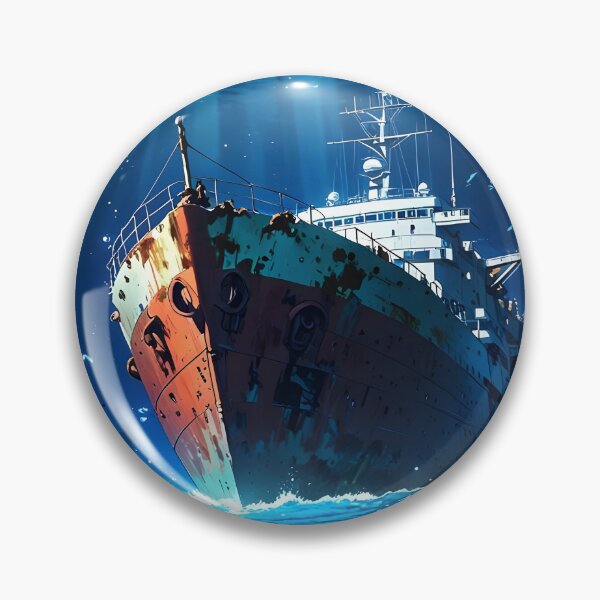 Item preview, iron ship sunk at the bottom of the sea or ocean anime designed and sold by AA-designstore.